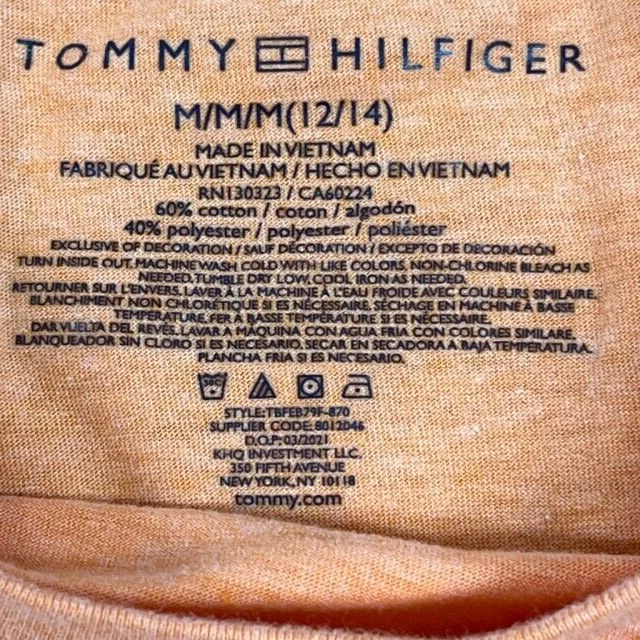 Tommy Hilfiger Camiseta Manga Corta Naranja Talla Mediana 12-14 Foto 3 de 4