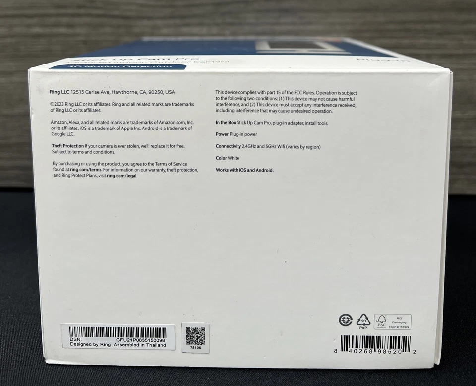 Ring - Stick Up Cam PRO Plug In Cámara de Seguridad Interior/Exterior con Movimiento 3D Foto 3 de 4