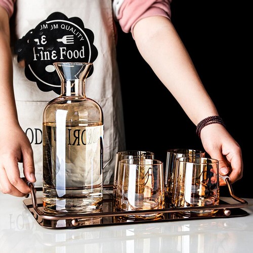 Crystal Glass Wine Decanter Water Pitcher Kettle Jug Pot Carafe with Wooden Ball - 第 6/11 張圖片