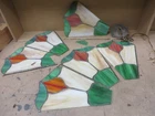 STAINED GLASS VINTAGE tiffany style FIXTURE as PARTS or PROJECT