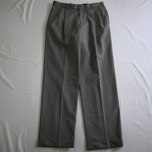 Hart Schaffner Marx 32x32 Houndstooth 100% Wool Pleated Cuffed Mens Dress Pants