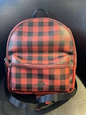 Zaino COACH rosso nero a quadri di bufalo (raro)