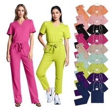 Strecth Nursing Uniform Suits Medical Scrub Set Women Fashion Hospital Scrubs