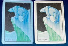 EN94 Swap Playing Cards 2 VINTAGE ENGLISH NAMED POLAR BEAR COOL COMFORT