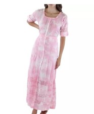 LoveShackFancy Edie Womens Embroidered Pink Tie Dye Long Dress Size XS