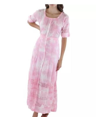 love shack fancy pink tie dye dress LoveShackFancy Norma Dress in Island Pink Hand Dye