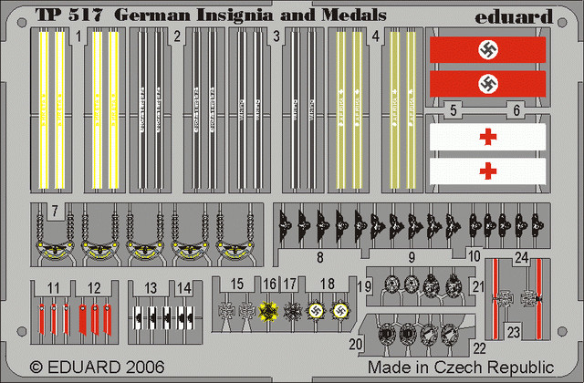 EDTP517 - Eduard Photoetch (Zoom) 1:35 - WWII German Insignia, Medals