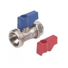Washing Machine Dishwasher Hot and Cold Straight Tap Valve Connector, 15mm x 3/4