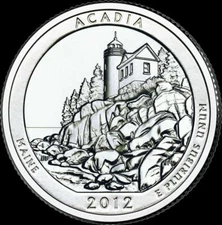 2012 P Acadia National Park Quarter Maine "Brilliant Uncirculated" ATB 
