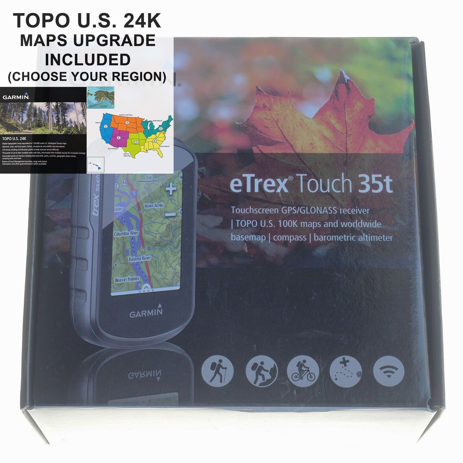 Garmin eTrex Touch 35t GPS con actualización de mapas TOPO EE. UU. 24K topográfico de alto detalle