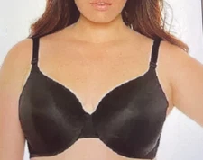 Cacique Bra Full Coverage Smooth Invisible Back Smoother Underwire Black 46F