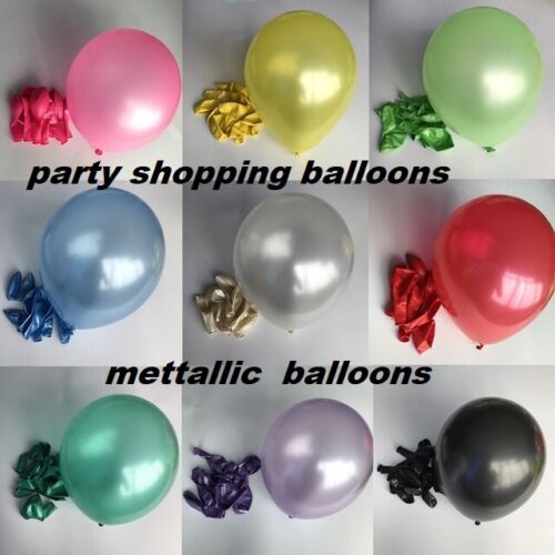 20 Plain 12" mettalic Party Balloons - over15colours Belbal - Helium or Air Fill - Picture 1 of 18