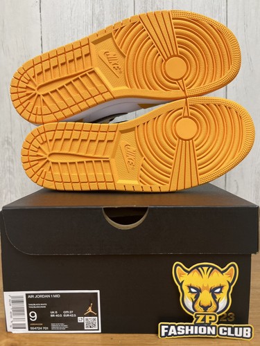 Nike Air Jordan 1 Mid Taxi Black Yellow Toe MENS 554724-701 GS 554725-701 | eBay