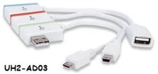 iLynk USB 2.0 Hub+ Micro & Mini 5-Pin USB Adapter, Manhattan 161657, UH2-AD03