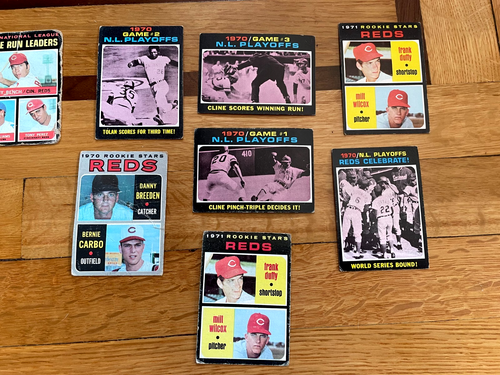 Lot 38 c. 1970 Topps Baseball Cards Cincinnati Reds Johnny Bench Pete Rose etc - Picture 3 of 12