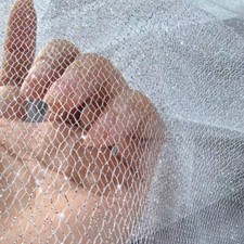Fishing Net Shiny Glitter Fabric Hollow Out Hard Stage Costume Background 1Meter