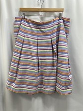 New TALBOTS Size 18 W Multicolor Pleated Women s Cotton Skirt