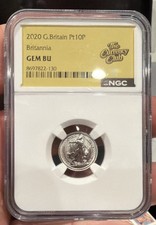 1/10 oz Platinum British Royal Mint 2020 Britannia graded by NGC GEM BU £10 Coin