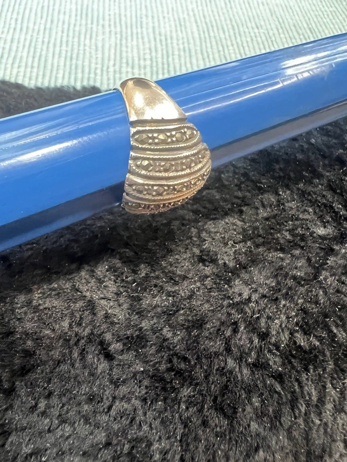 925 Sterling Silver Sparkling Solid Thick Etched … - image 6