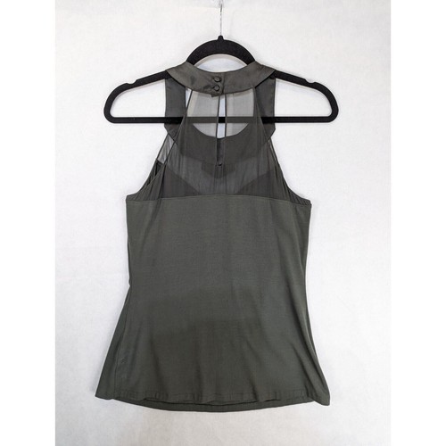 Karen Millen Ladies Top Size 10 Grey Jewel Silk Jersey Halterneck Party Keyhole - Picture 10 of 12