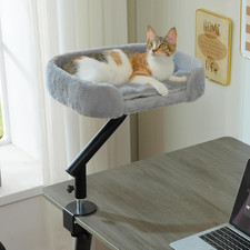 Cat Desk Bed 360°Rotating Supports to 50 Lbs Cozy Nest for Desk | Elevated Desk