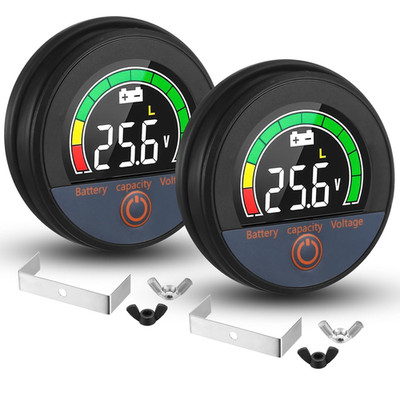 2 Set 12V 24V 48V 60V 84V Battery Monitor with Alarm LCD Digital Display Golf Ca