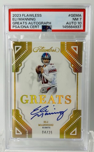 2023 Panini Flawless Eli Manning Greats Auto PSA 7