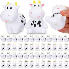 48 Pcs Rubber Cow Bulk, Baby Squeak Floating Bath Toy