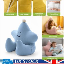 Star Cuddle Cushion Kids Reading Pillow Soft Arms Chair Support With Pockets