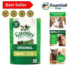 Teenie Greenies Dental Dog Treats, 22 Count for Dogs 5-15 lbs - Fresh Breath