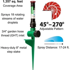 Rain Bird RVANSP High Efficiency Rotary Nozzle 17-24 Ft Adjustable Spike 45-270°