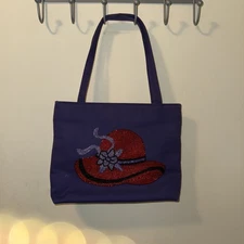 Vintage Red Hat Society Beaded Purse with Double Handles Pre Owned 