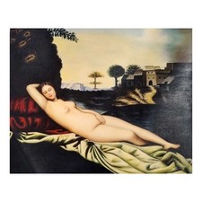 Quadro Dipinto a Mano Olio su Tela 60x50 cm Paesaggio Classico Made in Italy