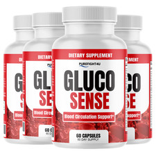 GlucoSense Supplement for Glucose Control  Healthy Blood Levels - 4 Bottles