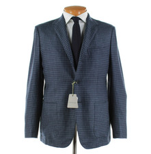 Sartorio Kiton NWT Wool Blend Sport Coat Size 52 42 US In Blues Houndstooth