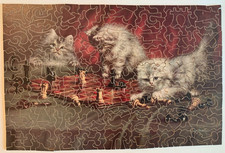 Cats, CHESS PLAYERS, 350 pieces figurals jigsaw puzzle R. TUCK Zag Zaw