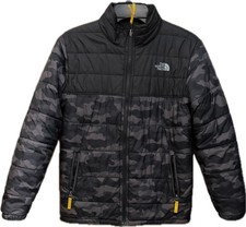 The North Face Boys Mount Chimborazo Reversible Jacket In A Gray Camouflage L