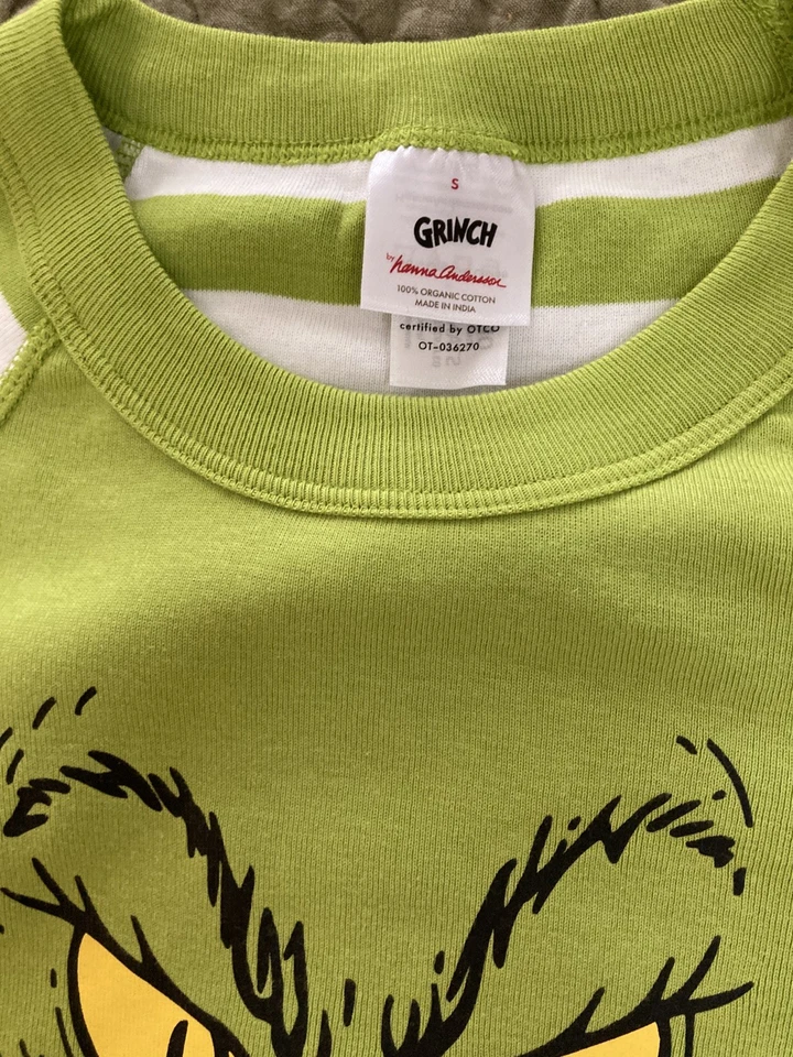 Top de pijama Hanna Andersson Grinch para mujer verde manga larga algodón orgánico talla S Foto 2 de 3