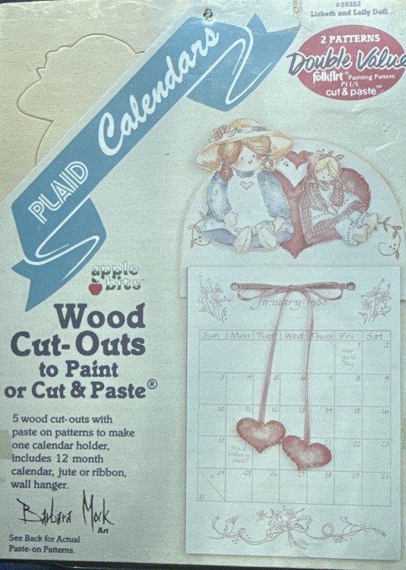Plaid Calendar Wood Cut-Outs Pattern Packet for Tole Painting