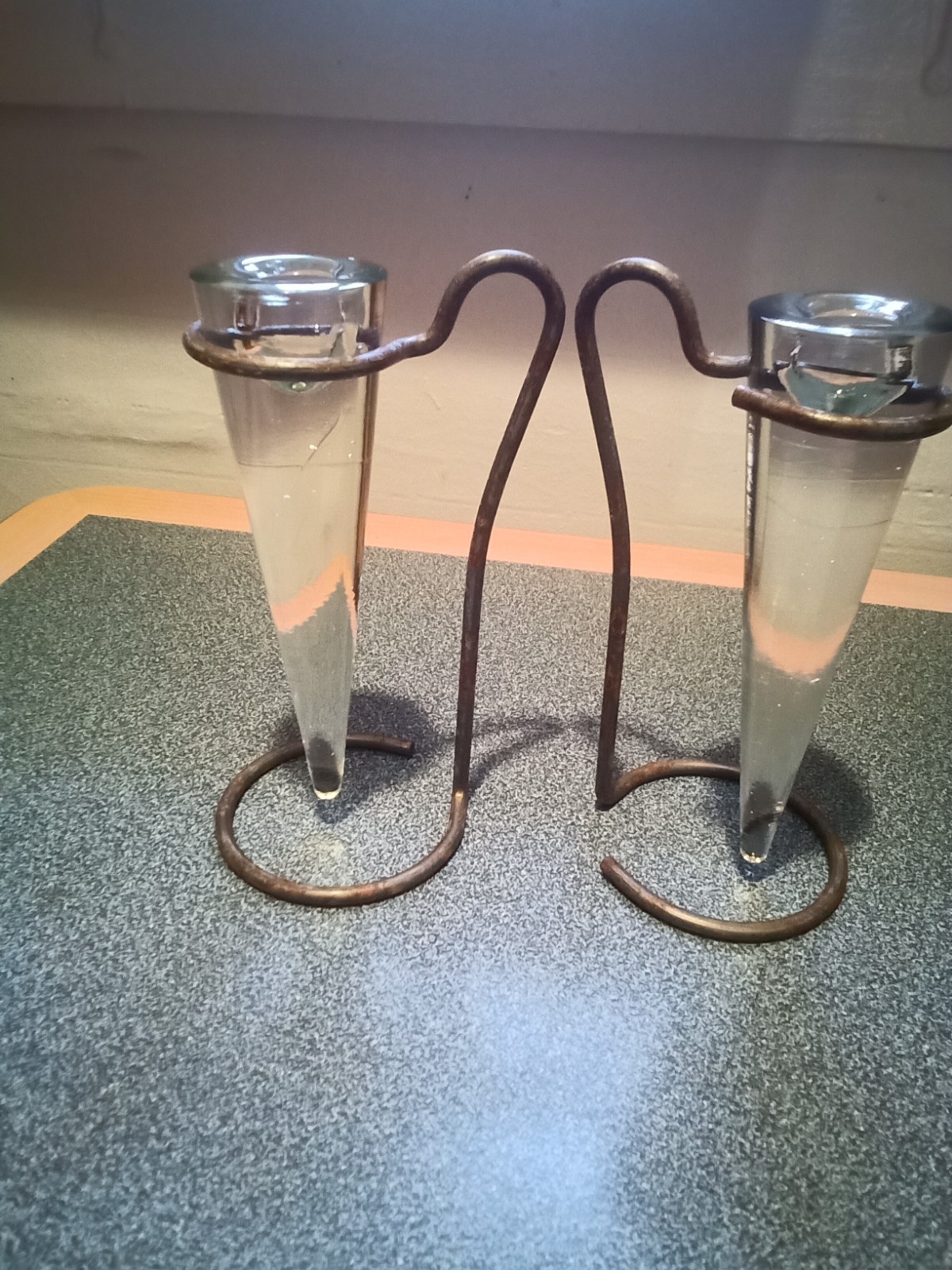 Design House Stockholm Icicle Taper Candle Holders Glass Metal Anders Fardig Vtg