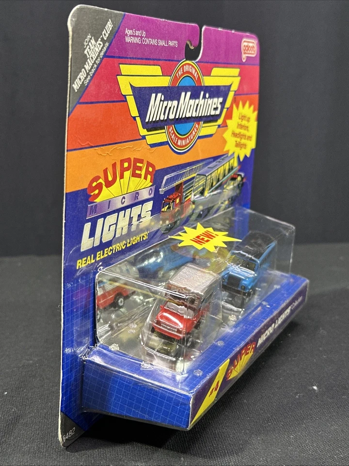 Micro Machines Galoob Super Micro Lights #4 1990 Blue Bus New - Image 4 of 4