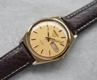 August 1976 Vintage Seiko Men's Watch Automatic Gold 6309 Leather Rare Day Date