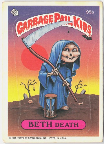 BETH Death #95b 1986 Garbage Pail Kids card