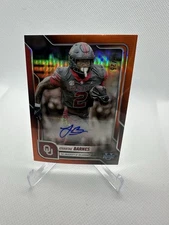 2025 Topps Bowman Chrome U Jovantae Barnes True Orange Auto 08/25