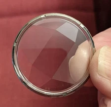 ACCUTRON 218 FACETED EXHIBITION CASE BACK W/ RETAINING RING