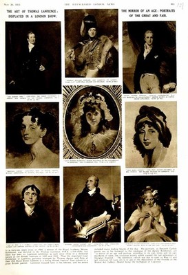 Alter Vintage Druck 1951 Kunst Thomas Lawrence Curran Ritter Hamilton Lieven 20.