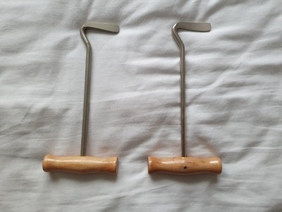 Baoblaze 2 Stück Reiten 20 cm Stiefelzieher/Haken mit Holzgriff Eisenhaken