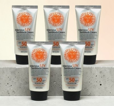 3W Clinic Intensive UV Sunblock Cream SPF50+ PA+++ 70ml 5pcs keup Base/K-Korean