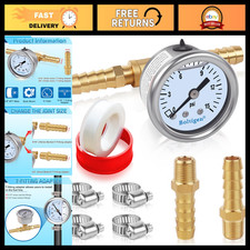 Fuel Pressure Gauge Kit 0-15 Psi Glycerin Filled Inline Regulator 18 Npt 3 Fuel Pressure Gauge Kit 0-15 Psi Glycerin Filled Inline Regulator 18 Npt 3