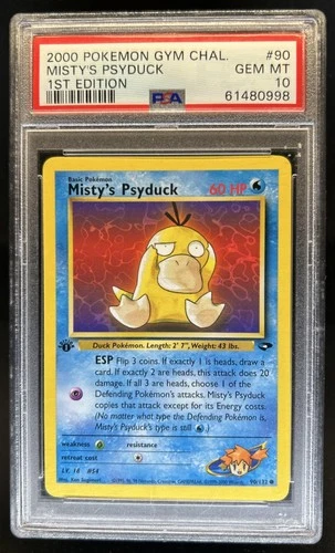 2000 Pokemon Gym Challenge 1st Edition Misty's Psyduck #90/132 PSA 10 GEM MINT